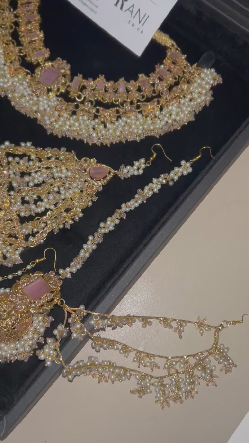 New Pink and White Choker or Necklace Set - Style 994