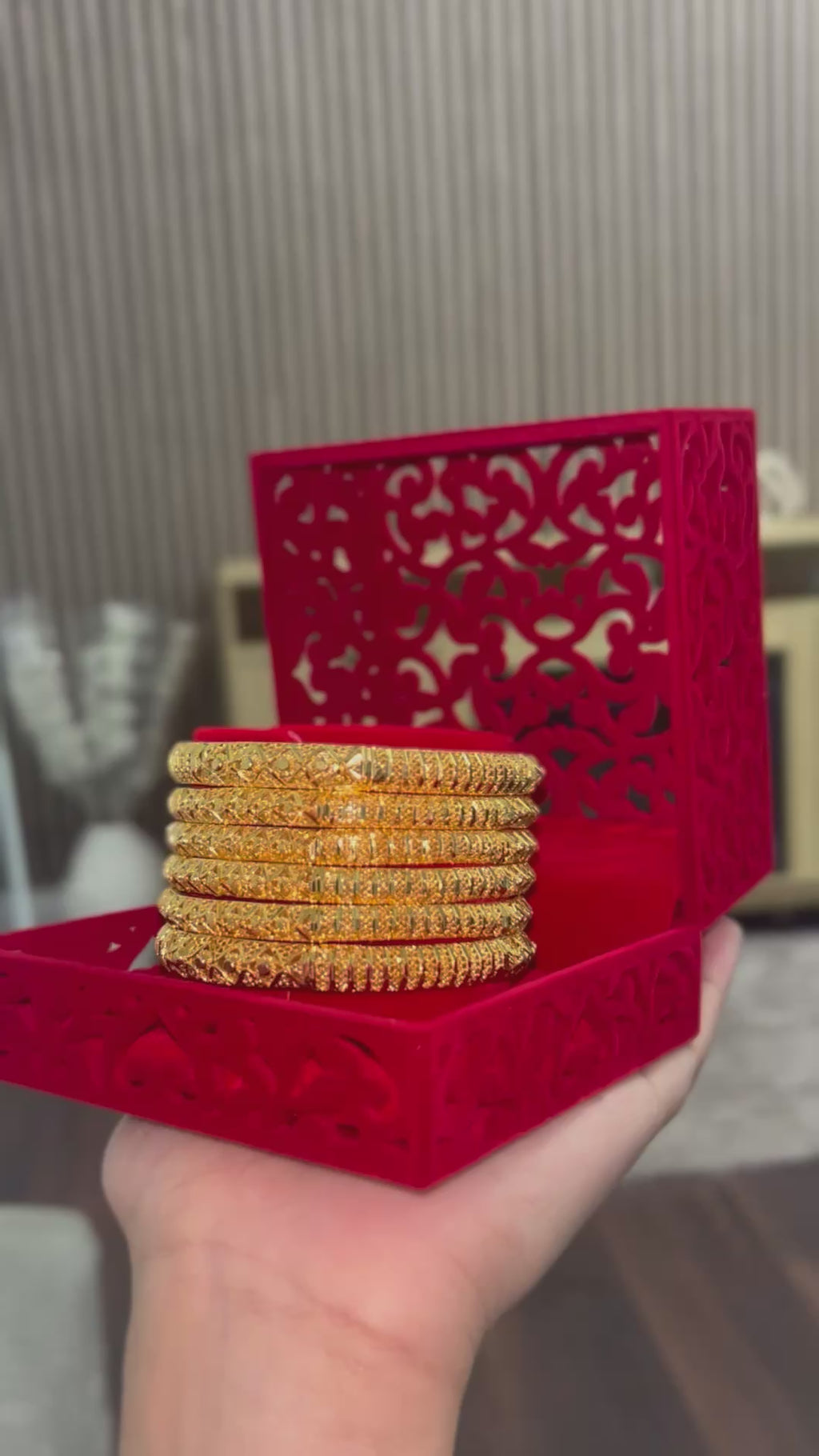Gold Finish - Kohinoor Bangles - Gold Plated - 6 Bangles