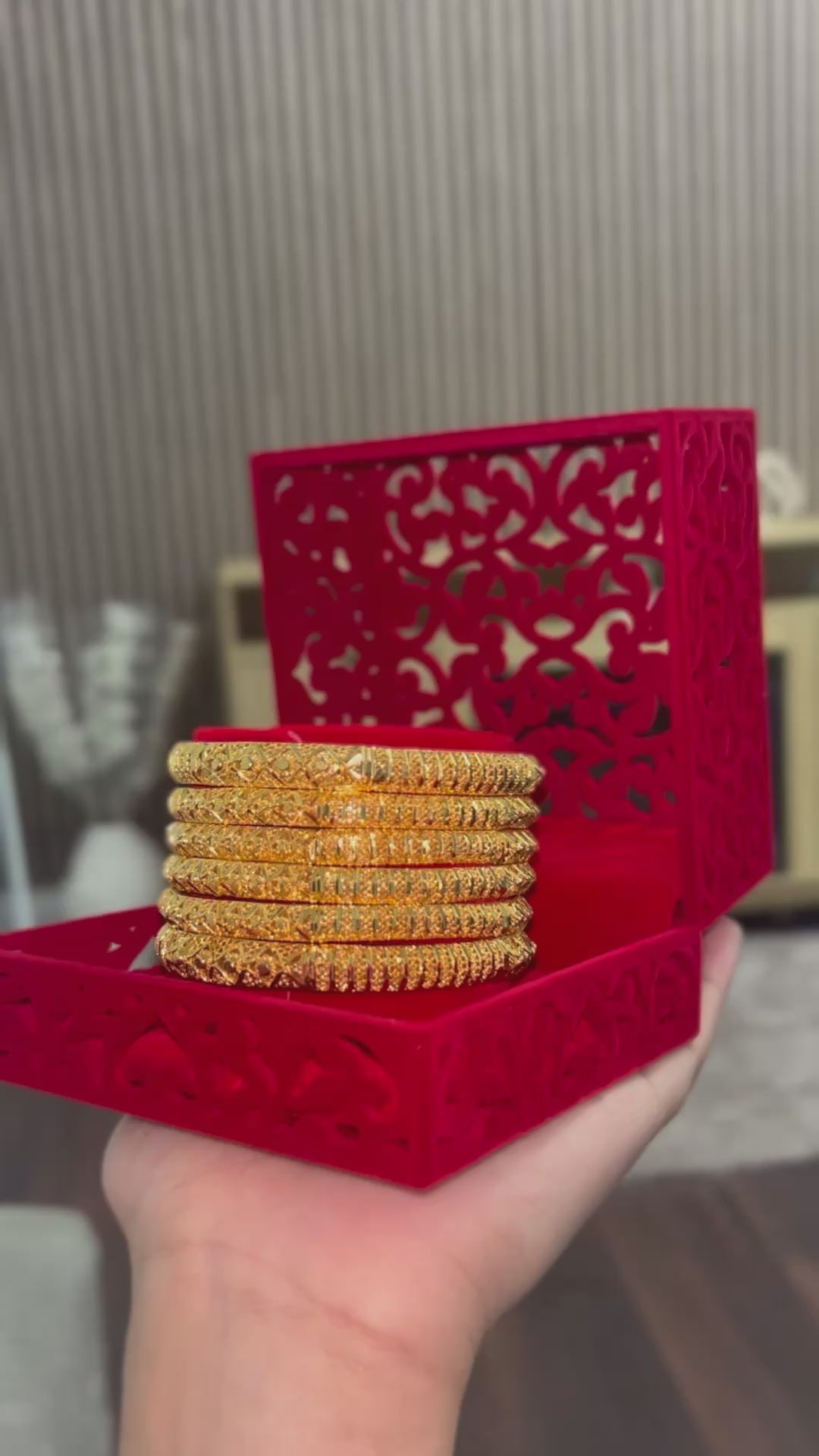 Gold Finish - Kohinoor Bangles - Gold Plated - 6 Bangles